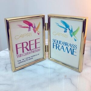 Vintage Capri Solid Brass Double Photo Frame - Gold ✨